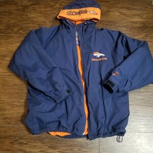 MEN'S PRO- PLAYER DENVER BRONCOS HOODIED COAT SZ.LG